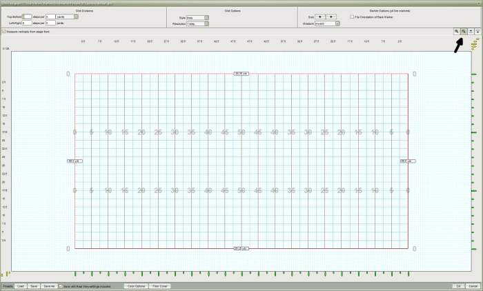 Marching band football field grid