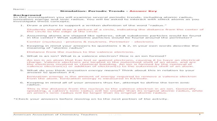 Simulation periodic trends - answer key