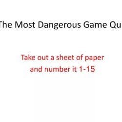 The most dangerous game quiz answers