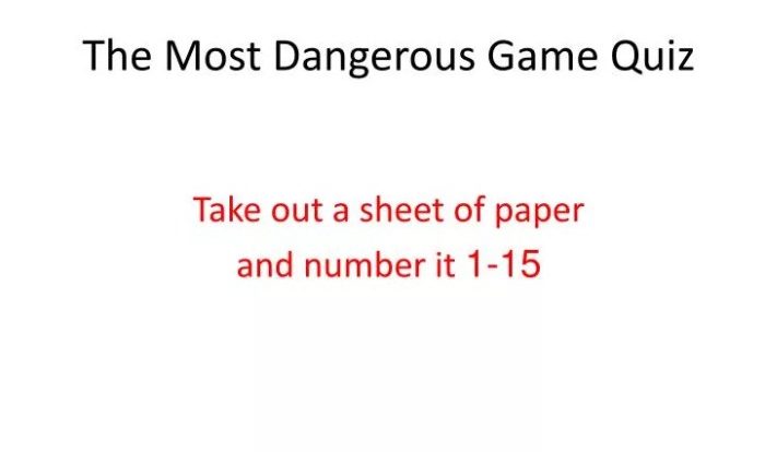 The most dangerous game quiz answers