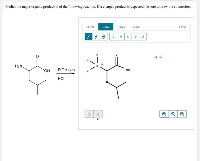 Draw the expected major product of the following reaction.