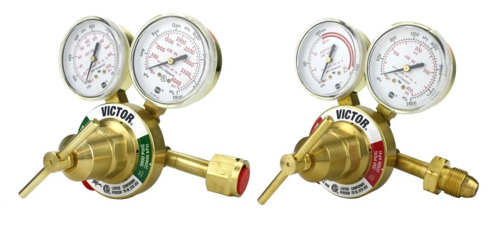 Oxygen and acetylene regulator pressure settings